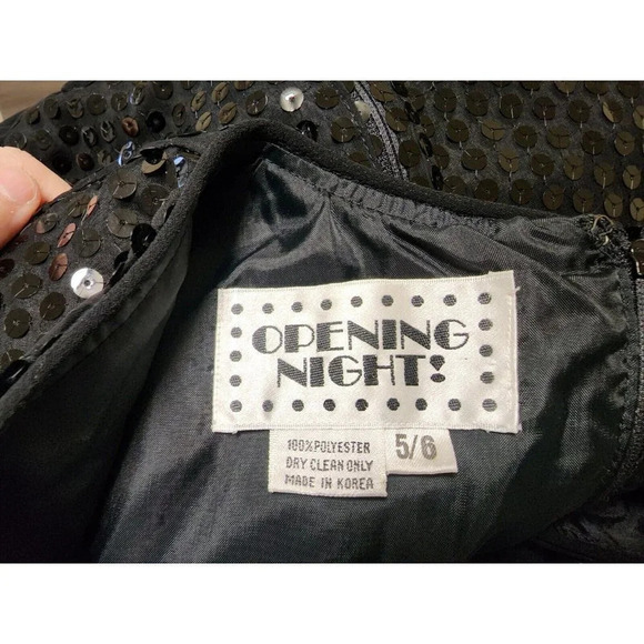 80s 90s Womens Vintage Jumpsuit Black Sequins Size 5/6 Wide Leg - Picture 6 of 8